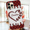 Christmas Heart Grandma Mom Nana Personalized Phone Case CTL24OCT23CT2 Silicone Phone Case HumanCustom - Unique Personalized Gifts Made Just for You