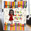 Colorful Crayon Teach Love Inspire Cute Pretty Doll Teacher Personalized Blanket Perfect Teacher's Day Gift HTN05DEC23CT1 Fleece Blanket HumanCustom - Unique Personalized Gifts Made Just for You