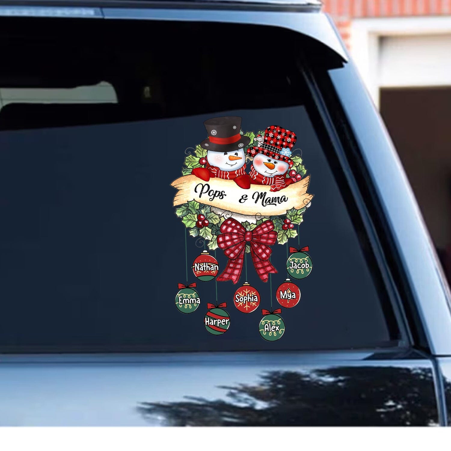 Snowman Grandpa & Grandma Mom & Dad Christmas Ball Kids Personalized Decal VTX18NOV23CT1 Decal HumanCustom - Unique Personalized Gifts Made Just for You 