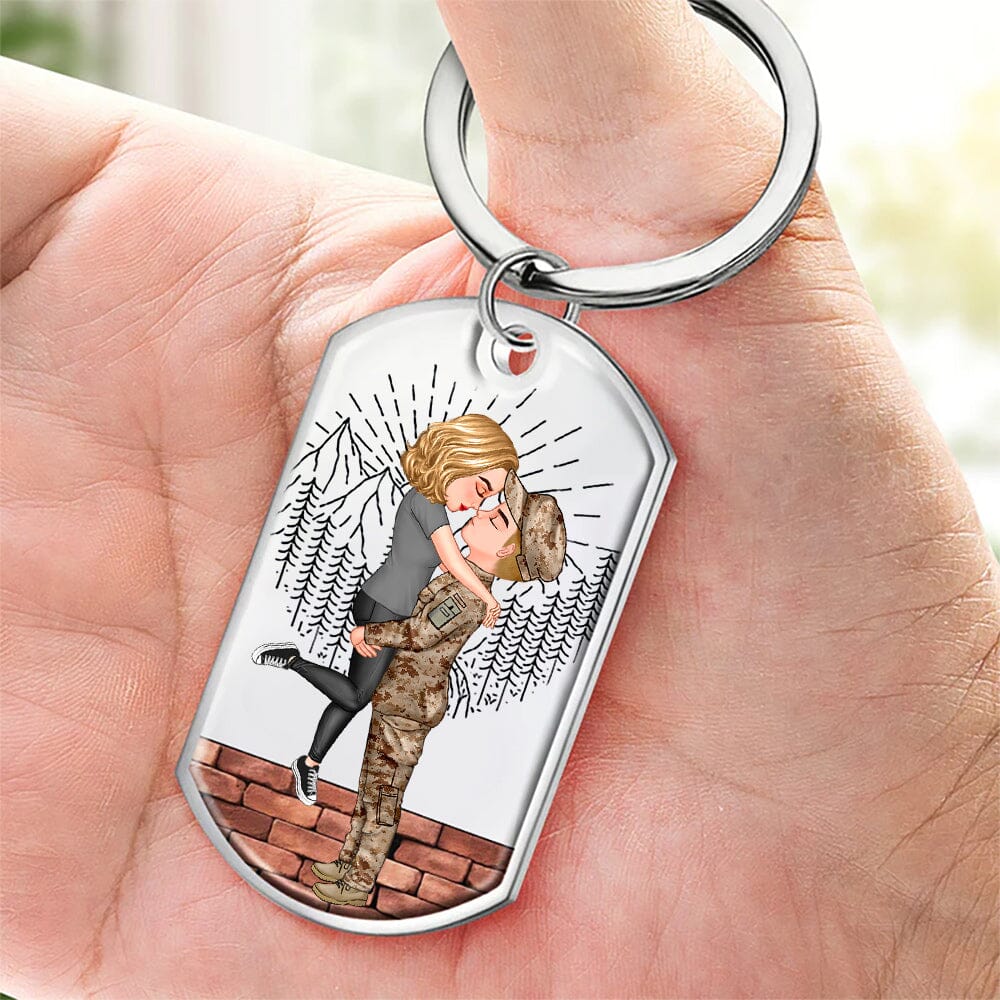 Personalized Couple Portrait, Firefighter, Nurse, Police Officer, Teacher, Gifts by Occupation Stainless Steel Keychain VTX04DEC23CT1 Stainless Steel Keychain HumanCustom - Unique Personalized Gifts Made Just for You 