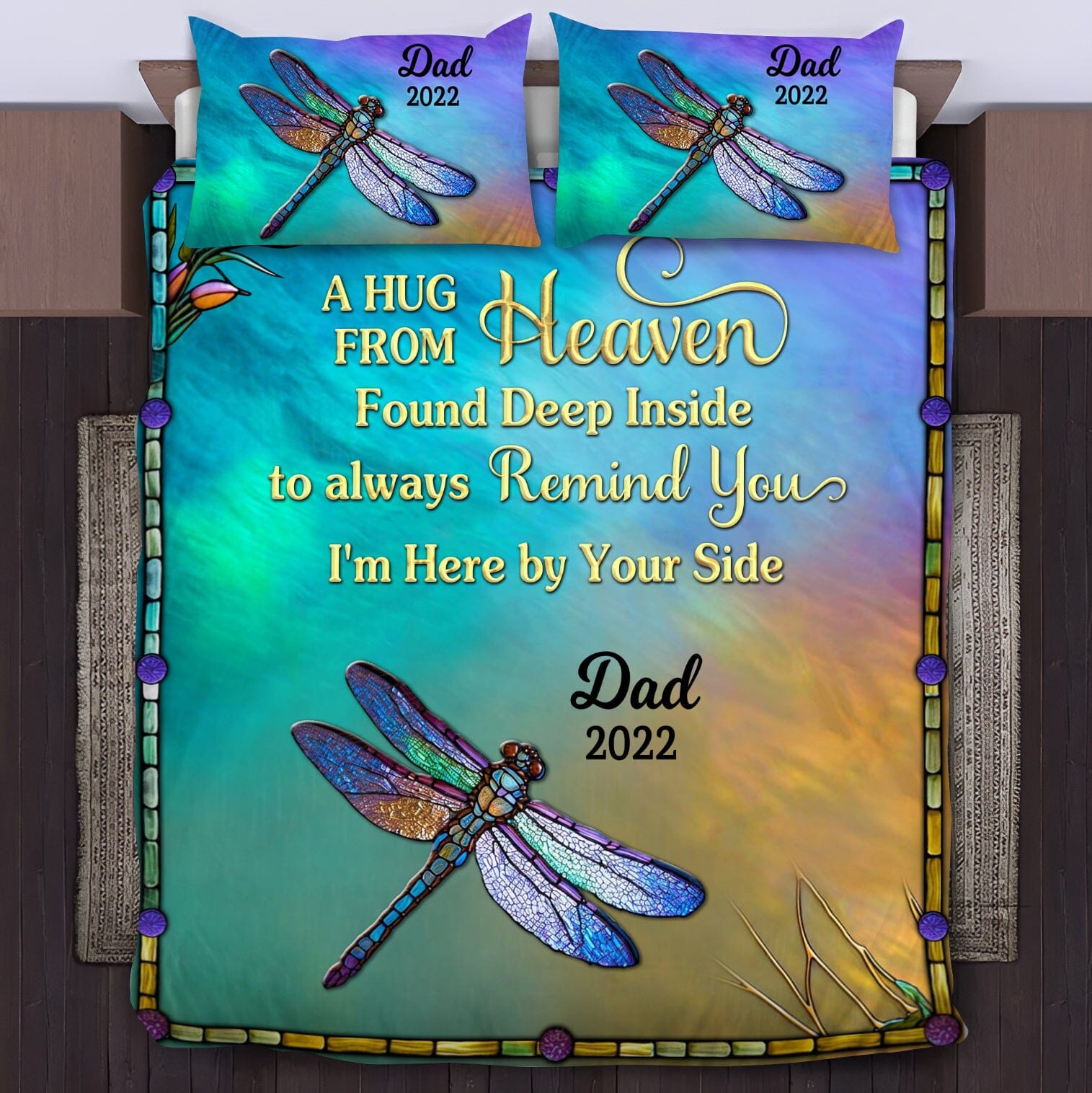 A Hug From Heaven Memorial Dragonfly Personalized Bedding Set VTX06NOV23CT1 Bedding Set HumanCustom - Unique Personalized Gifts Made Just for You 