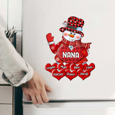 Colorful Christmas Snowman Grandma Mom Little Heart Kids Personalized Decal Sticker NVL19AUG23CT1