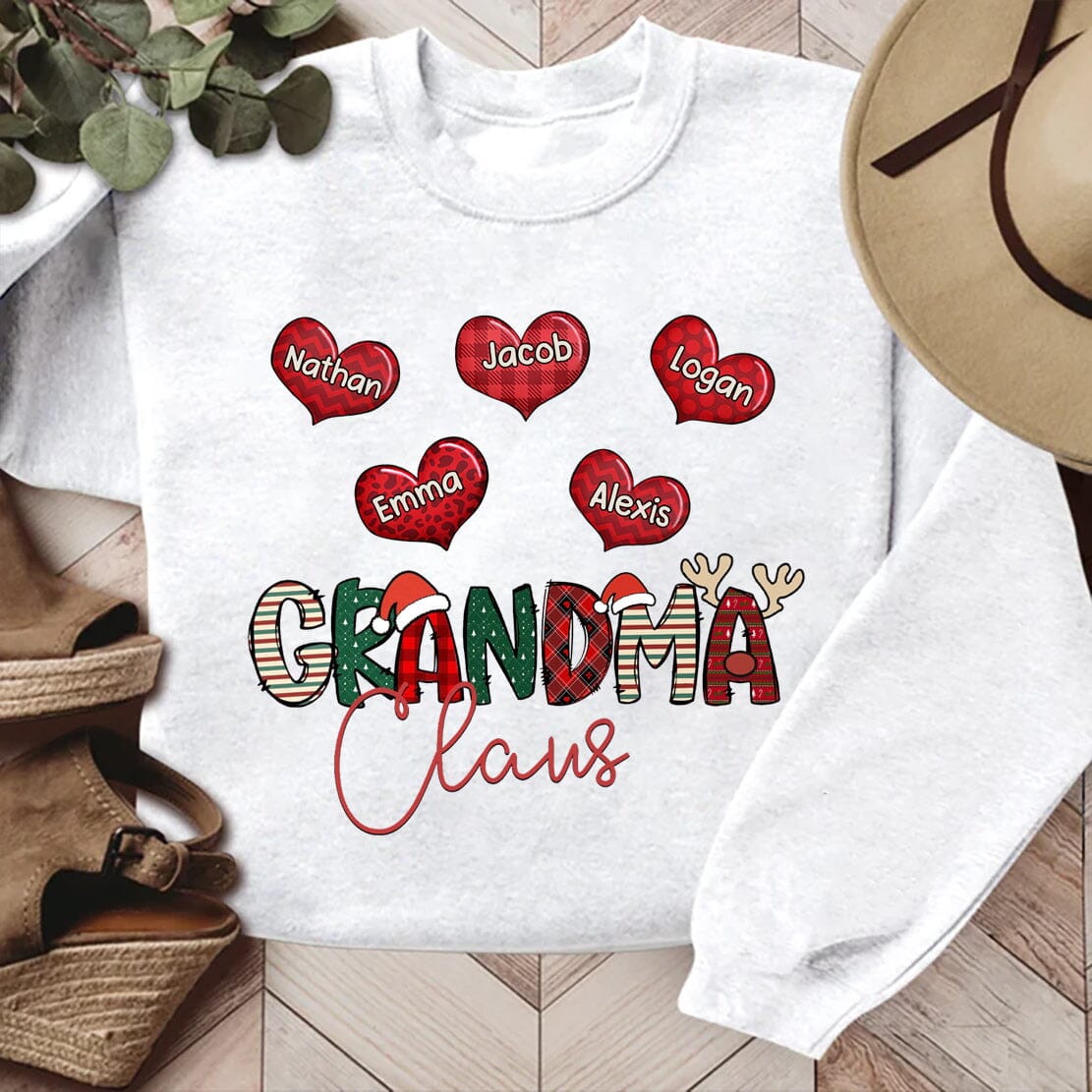 Christmas Bundle Alphabet Mimi Nana Mom Claus Heart Kids Personalized Sweatshirt CTL31OCT23CT2 White Sweatshirt HumanCustom - Unique Personalized Gifts Made Just for You S White 