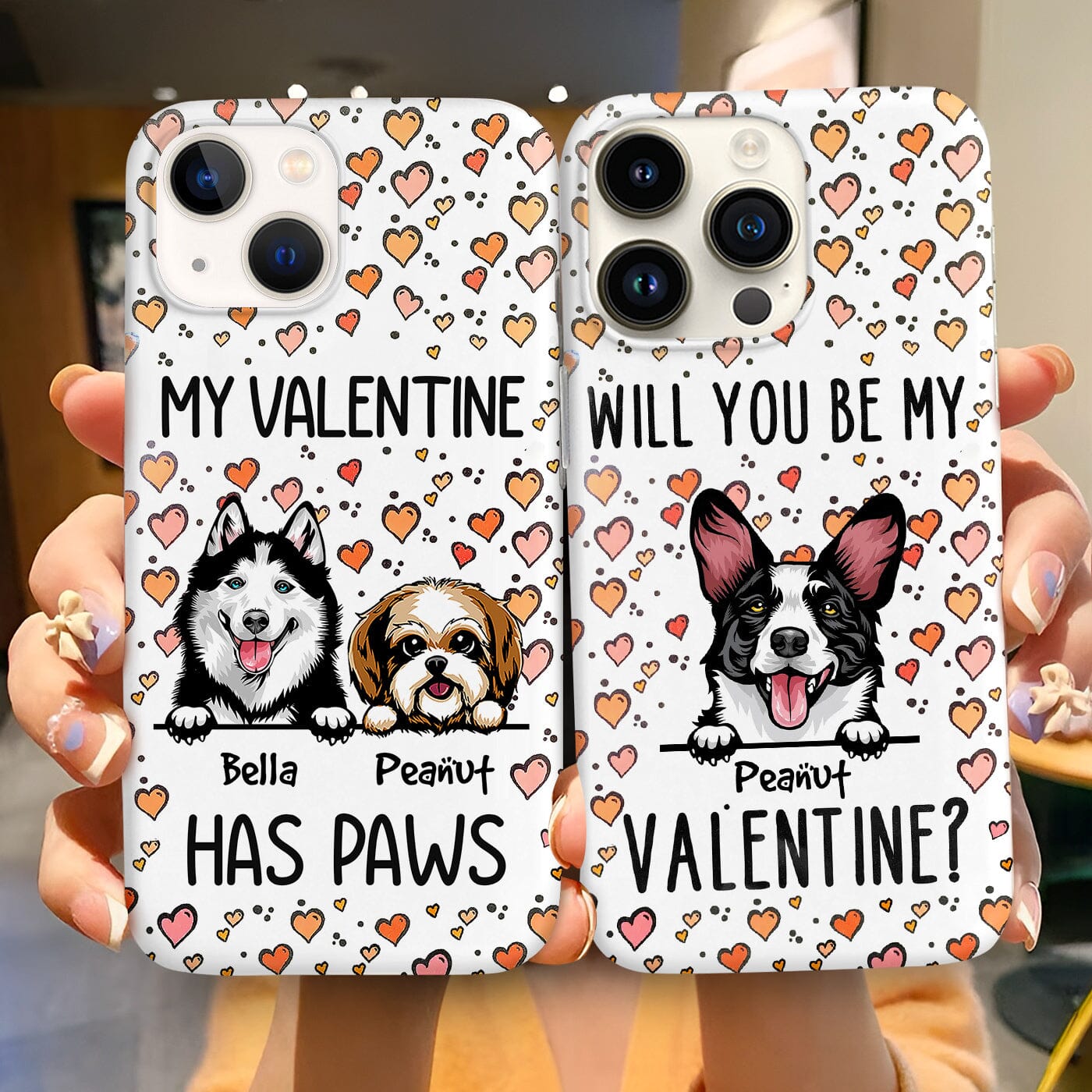 Sweet Puppy Pet Dog Lovers, Will You Be My Valentine Personalized Phone Case LPL18DEC23CT1 Silicone Phone Case HumanCustom - Unique Personalized Gifts Made Just for You 