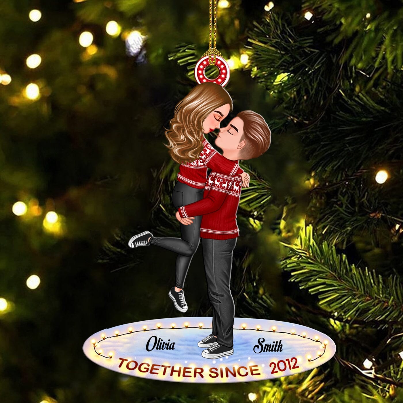 Personalized Acrylic Ornament Together Since Couple Portrait, Firefighter, Nurse, Police Officer, Military, Chef, EMS, Flight, Teacher, Gifts by Occupation CTL20OCT23CT2 Acrylic Ornament HumanCustom - Unique Personalized Gifts Made Just for You 