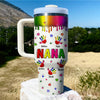 Colorful Handprint Grandkids Dripping Background Personalized Tumbler Gift for Grandma CTL21MAR24CT2