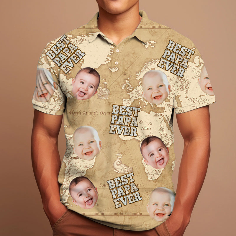 Best Dad Ever - Personalized Photo Polo Shirt