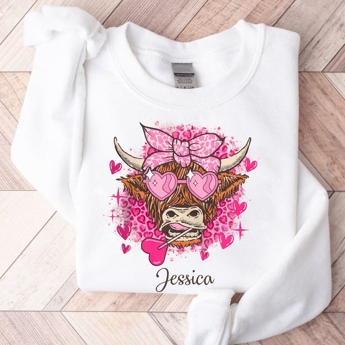 Valentine's Day Love Cow Western Country Heifer Personalized Sweatshirt HTN16DEC23CT1 2d sweatshirt HumanCustom - Unique Personalized Gifts Made Just for You 