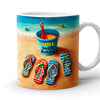 Summer Flipflop Grandma's Beach Buddies Personalized White Edge-to-Edge Mug HTN12APR24CT1