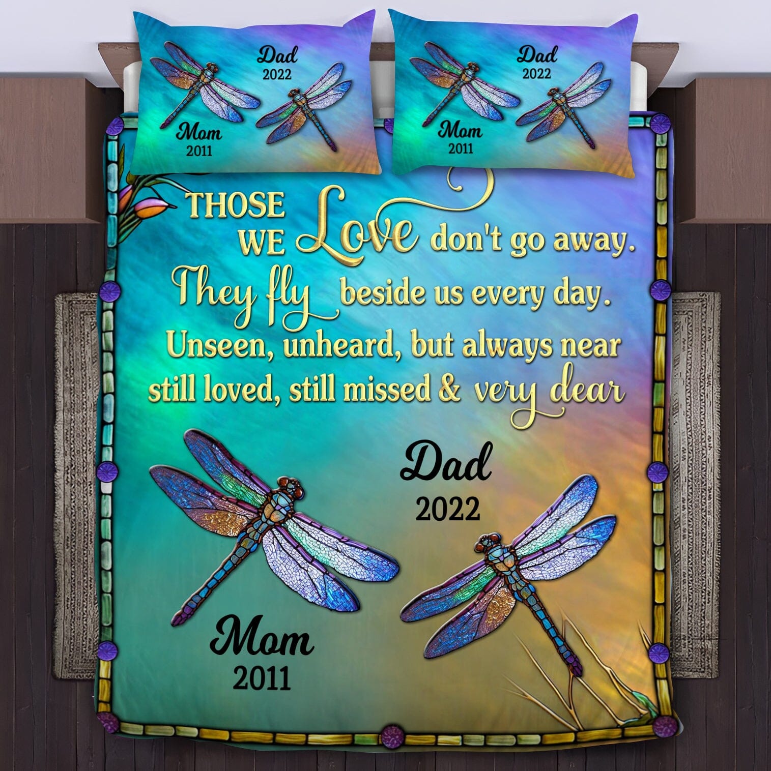 A Hug From Heaven Memorial Dragonfly Personalized Bedding Set VTX06NOV23CT1 Bedding Set HumanCustom - Unique Personalized Gifts Made Just for You 