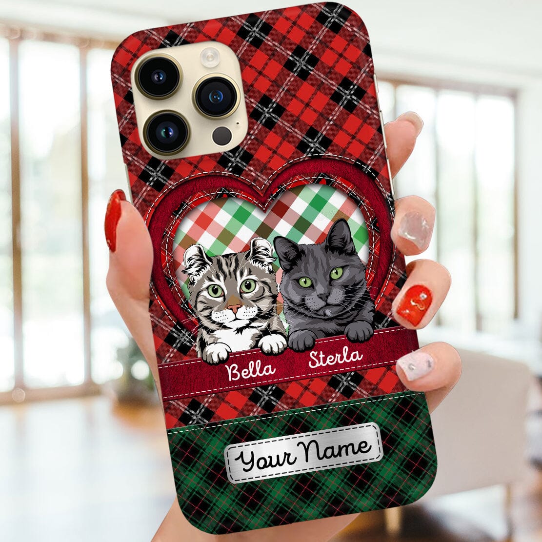 Christmas Pattern Cute Cat Kitten Pet Personalized Phone case Gift for Cat Lovers HTN10OCT23CT1 Silicone Phone Case HumanCustom New 