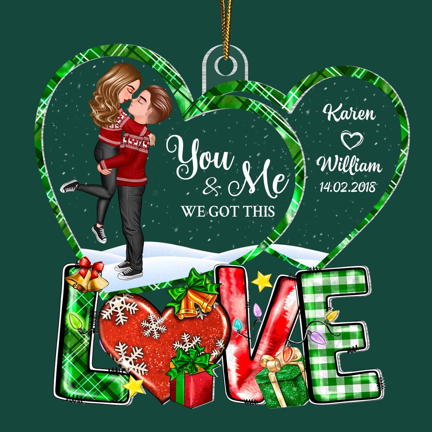 You & Me We Got This Couple Portrait, Firefighter, Nurse, Police Officer, Military, Chef, EMS, Flight, Teacher Personalized Acrylic Ornament CTL09NOV23CT1 Acrylic Ornament HumanCustom - Unique Personalized Gifts Made Just for You 