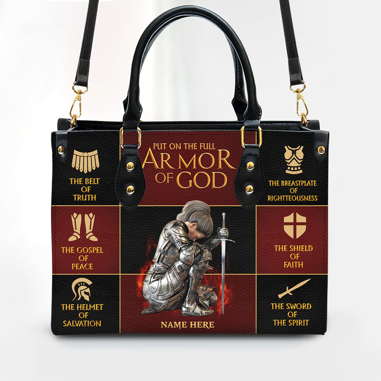 Put On The Full Armor Of God Personalized Leather Handbag PM26JUL23CT1