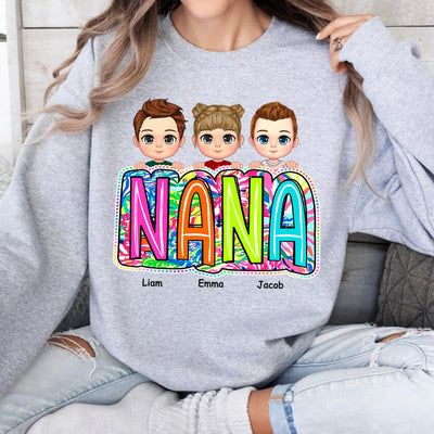 Colorful Grandma Nana Mama, Loving Gift For Grandmother Mom Personalized Sweatshirt CTL22APR24CT3