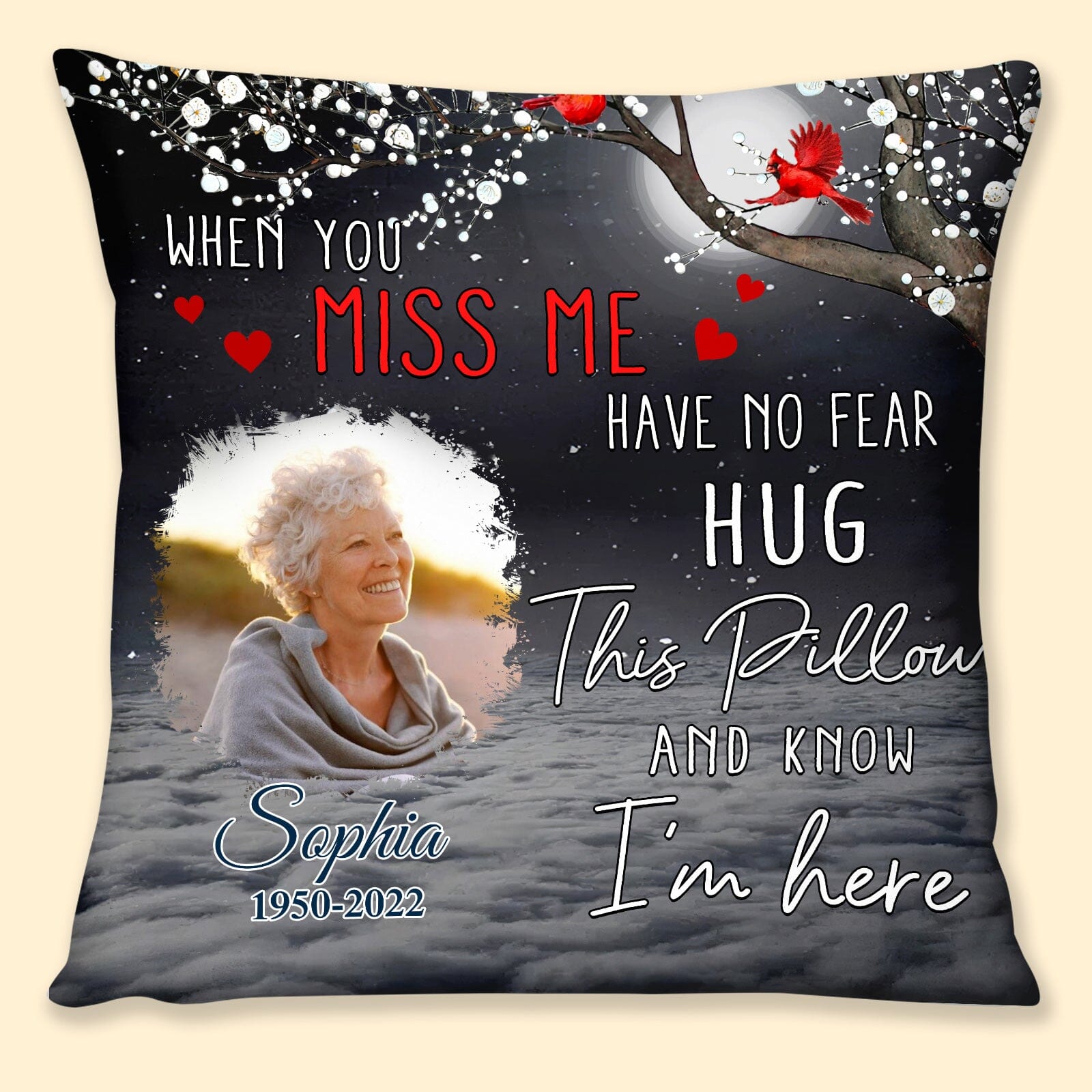 Custom Photo When You Miss Me Loving Memorial Gift For Family Personalized Pillow LPL11DEC23CT1 Pillow HumanCustom - Unique Personalized Gifts Made Just for You 