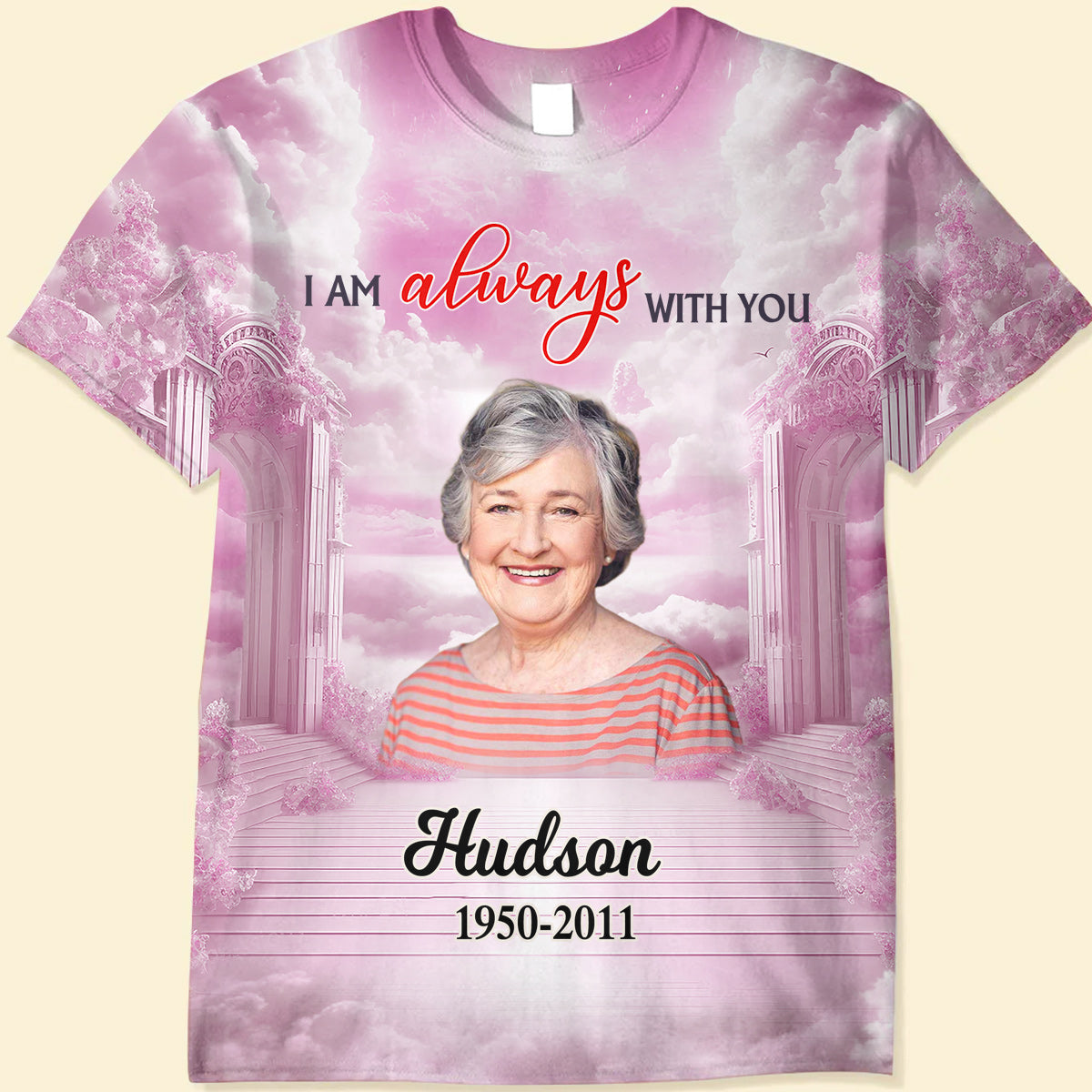 Memorial Upload Photo Heaven Gate Sky, In Loving Memory Personalized 3D T-shirt LPL21MAY24CT1