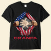 4th Of July Grandpa Daddy Hand To Hand - Father's Day Gift Personalized Shirt NVL07MAY24CT1