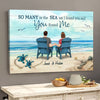 Back View Couple Sitting Beach Landscape So Many In The Sea Yet I Found You & You Found Me Personalized Horizontal Canvas PM30JUN23CT1