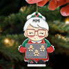 Christmas Grandma Mom Holding Cute Cookie Kids Personalized Ornament CTL01NOV23CT1 Wood Custom Shape Ornament HumanCustom - Unique Personalized Gifts Made Just for You Pack 1