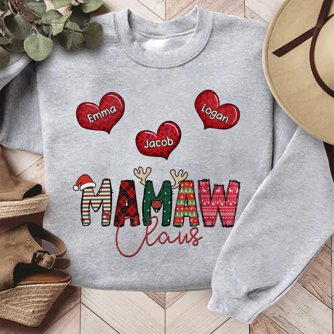 Christmas Bundle Alphabet Mimi Nana Mom Claus Heart Kids Personalized Sweatshirt CTL31OCT23CT2 White Sweatshirt HumanCustom - Unique Personalized Gifts Made Just for You 