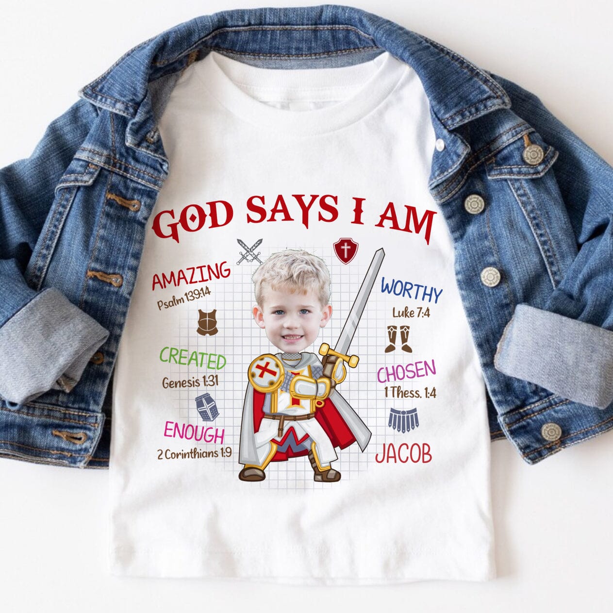 Custom Photo God Says I am Amazing Youth Tee & T-shirt NVL13DEC23CT1 Youth Tee & T-shirt HumanCustom - Unique Personalized Gifts Made Just for You 