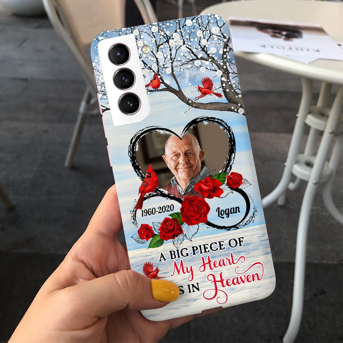 A Big Piece Of My Heart Lives In Heaven Memorial Upload Photo Personalized Phone case HTN12DEC23CT1 Silicone Phone Case HumanCustom - Unique Personalized Gifts Made Just for You 