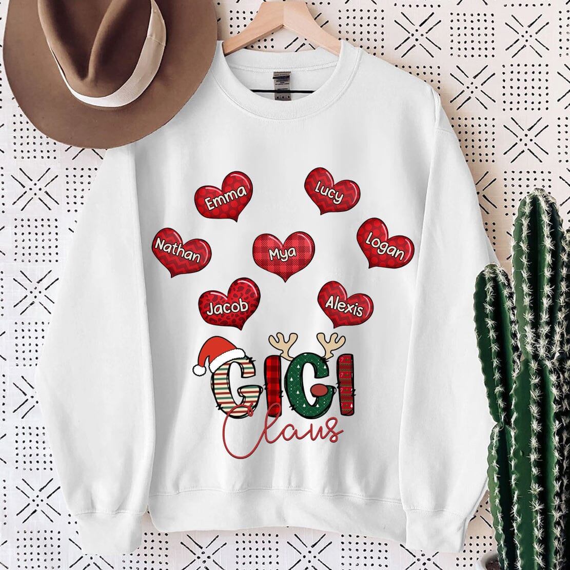 Christmas Bundle Alphabet Mimi Nana Mom Claus Heart Kids Personalized Sweatshirt CTL31OCT23CT2 White Sweatshirt HumanCustom - Unique Personalized Gifts Made Just for You 