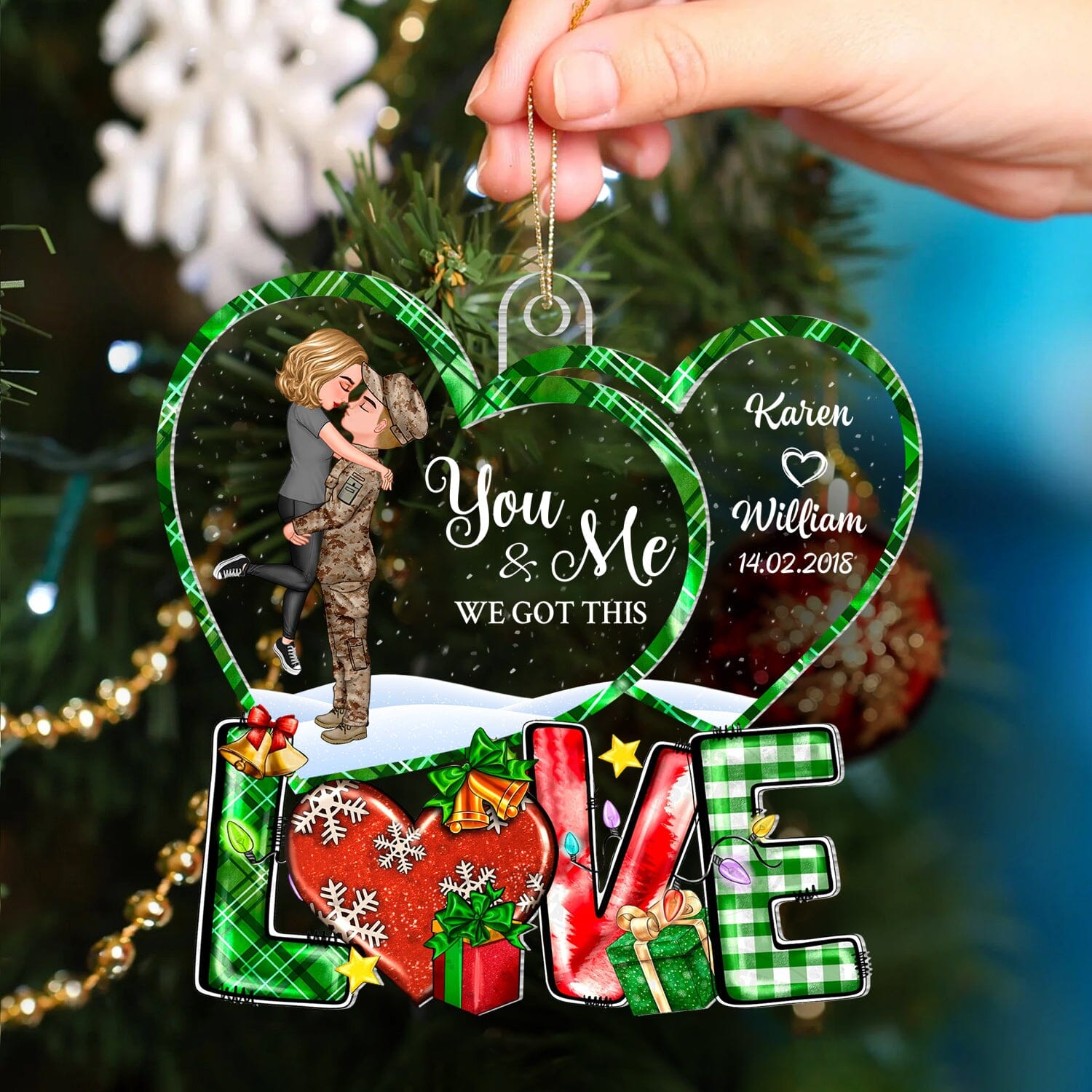 You & Me We Got This Couple Portrait, Firefighter, Nurse, Police Officer, Military, Chef, EMS, Flight, Teacher Personalized Acrylic Ornament CTL09NOV23CT1 Acrylic Ornament HumanCustom - Unique Personalized Gifts Made Just for You 