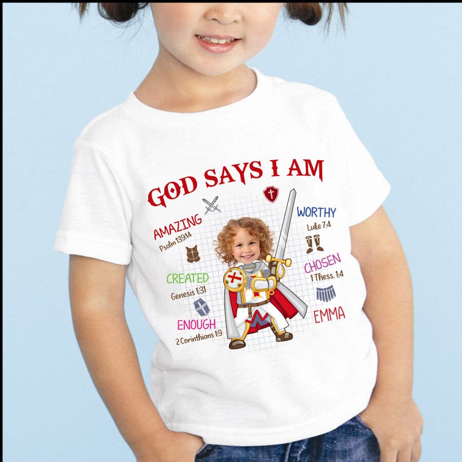 Custom Photo God Says I am Amazing Youth Tee & T-shirt NVL13DEC23CT1 Youth Tee & T-shirt HumanCustom - Unique Personalized Gifts Made Just for You 