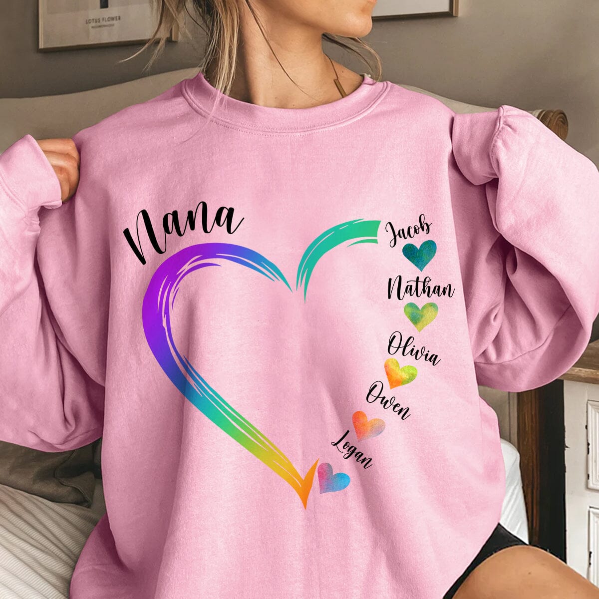 Colorful Heart Grandma Mom Kids Personalized Sweatshirt NVL20NOV23CT1 2d sweatshirt HumanCustom - Unique Personalized Gifts Made Just for You 