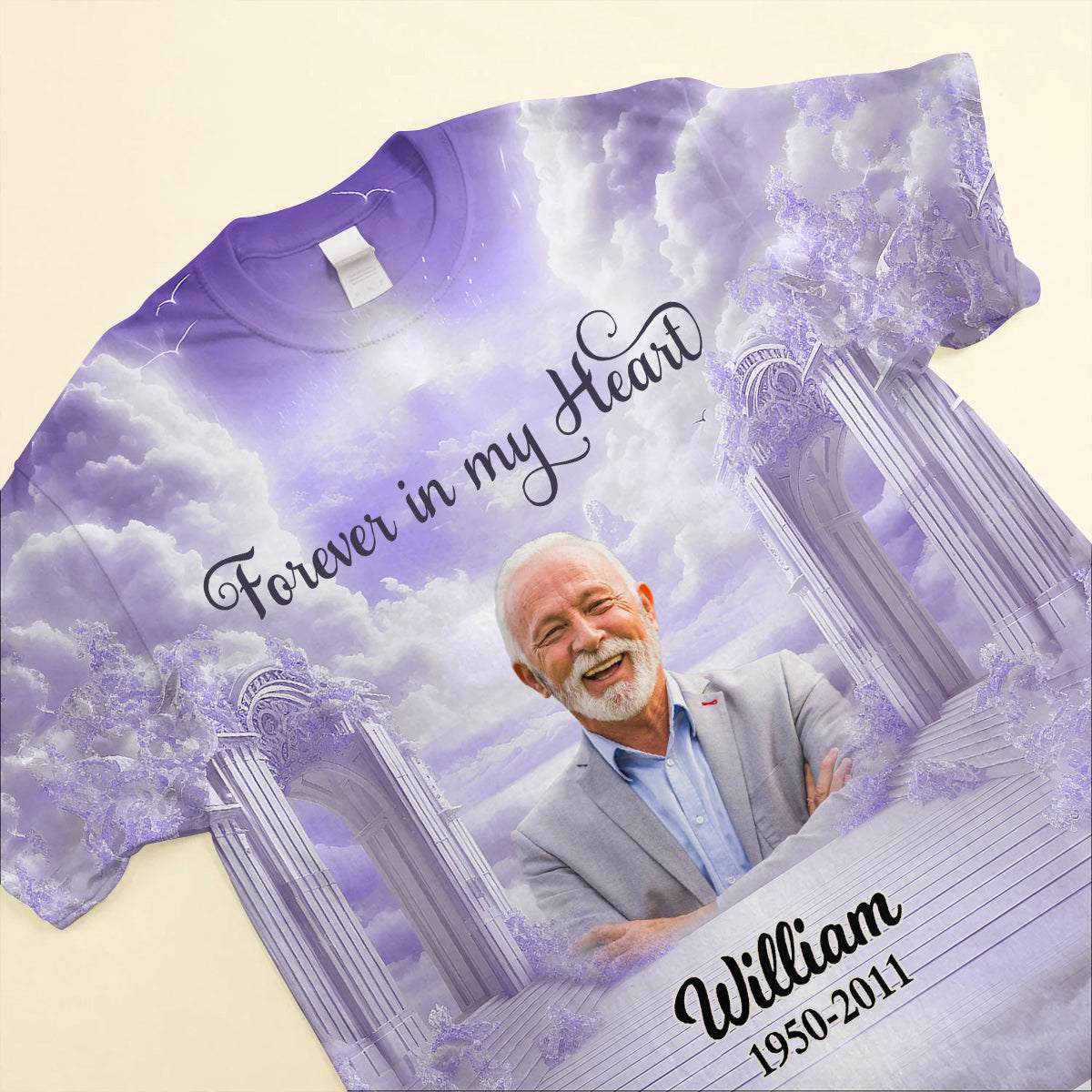 Memorial Upload Photo Heaven Gate Sky, In Loving Memory Personalized 3D T-shirt LPL21MAY24CT1