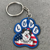 Love Cute Puppy Pet Dogs American Flag Pattern Personalized 3D Inflated Effect Keychain NVL18JUN24CT2