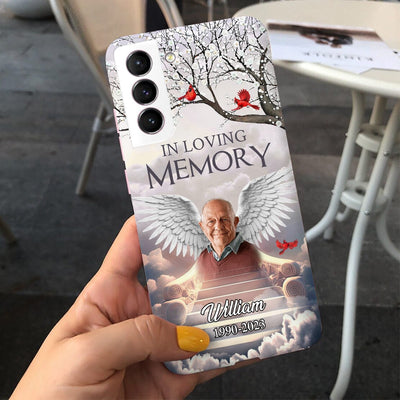 Memorial Upload Photo Wings, In Loving Memory In Heaven Personalized Phone Case LPL15DEC23CT1 Silicone Phone Case HumanCustom - Unique Personalized Gifts Made Just for You