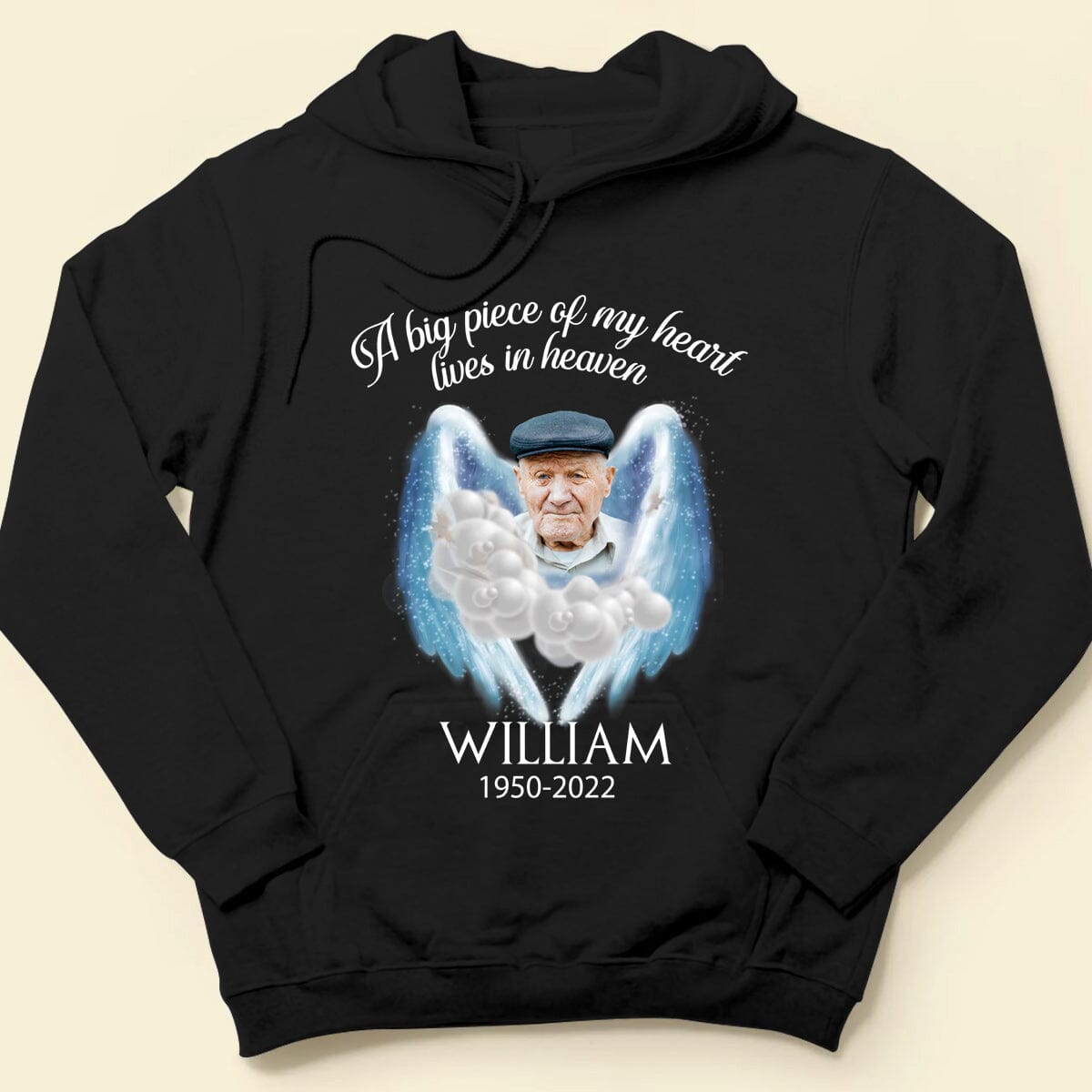 Your wings were ready but my heart was not Upload Photo Memorial Personalized Black T-shirt and Hoodie HTN13OCT23CT1 Black T-shirt and Hoodie HumanCustom New 