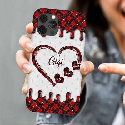 Christmas Heart Grandma Mom Nana Personalized Phone Case CTL24OCT23CT2 Silicone Phone Case HumanCustom - Unique Personalized Gifts Made Just for You