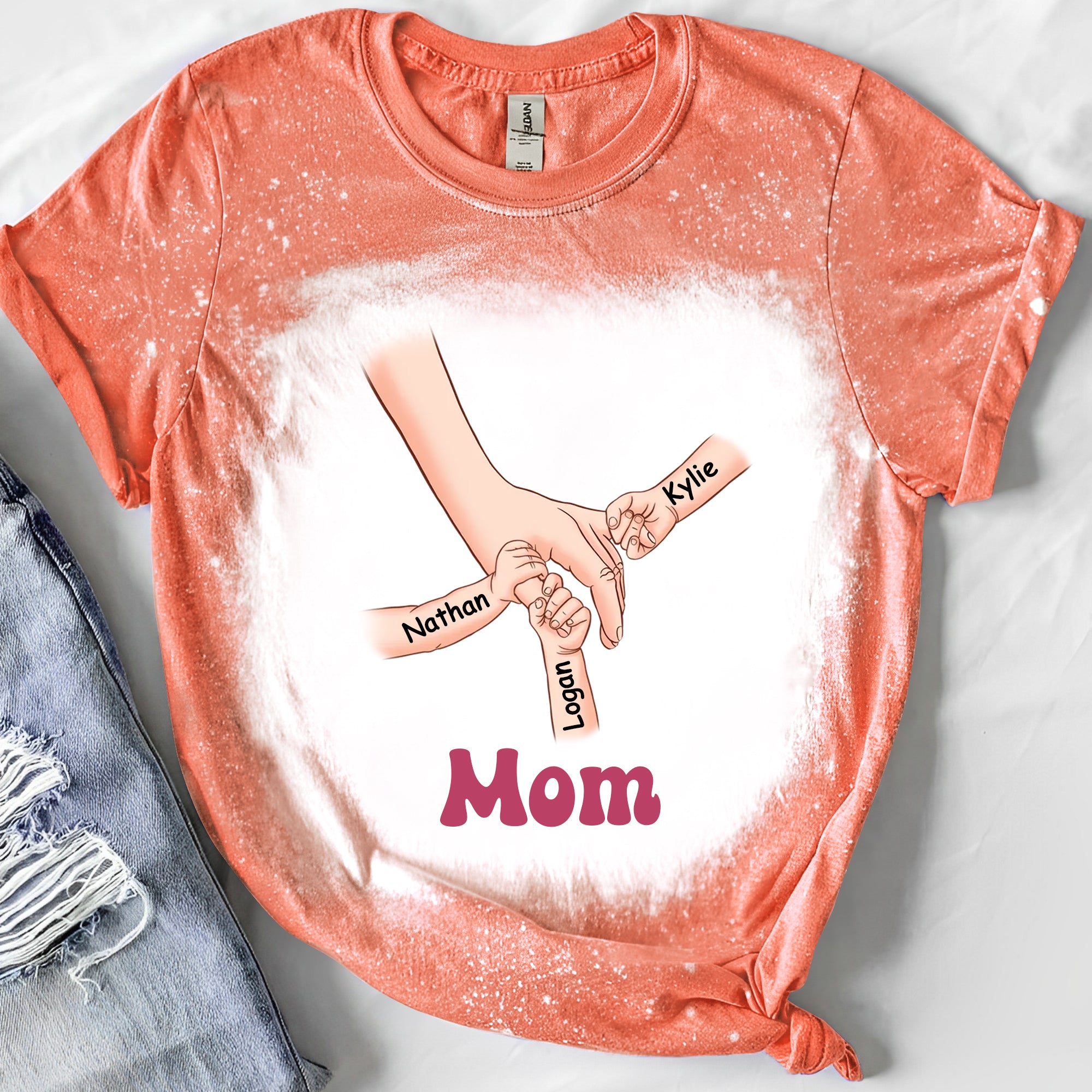 Hand In Hand, I Will Always Protect You - Gift For Mom, Grandma - Personalized 3D T-shirt HTN08APR24CT1