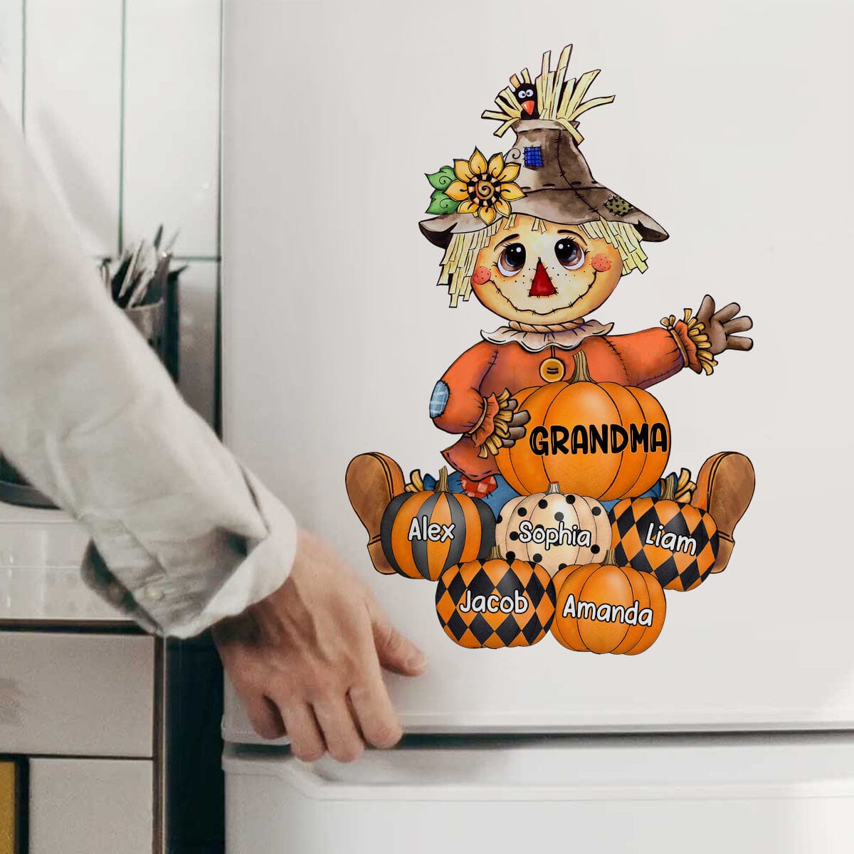 Fall Seasons, Pumpkin Grandma- Mom Personalized Sticker Decal HTN01AUG23CT2 Decal Humancustom - Unique Personalized Gifts 