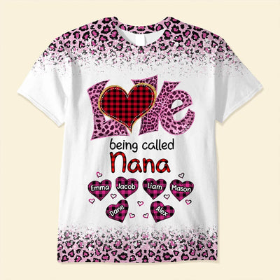 Colorful Leopard Grandma Mom Sweet Plaid Heart Kids, Love Being Called Nana Personalized 3D T-shirt NVL03APR23CT2 3D T-shirt Humancustom - Unique Personalized Gifts