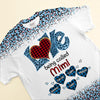 Colorful Leopard Grandma Mom Sweet Plaid Heart Kids, Love Being Called Nana Personalized 3D T-shirt NVL03APR23CT2 3D T-shirt Humancustom - Unique Personalized Gifts