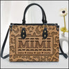 Leopard Pattern Mama Grandma Personalized Leather Handbag CTL02JAN24TT3