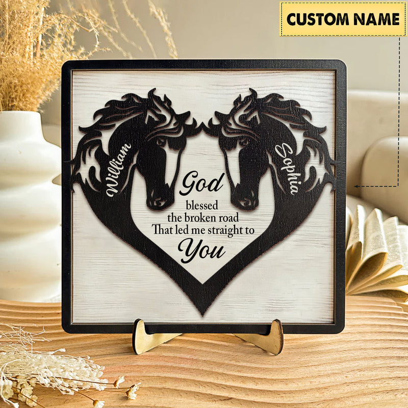 Discover Couple Horse Heart God Blessed The Broken Road That Led Me Straight To You Personalized Plaque