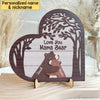 Mother & Daughter Forever Linked Together Personalized 2 Layers Wooden Plaque CTL21FEB24CT1