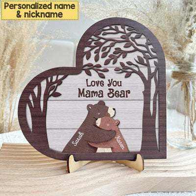 Mother & Daughter Forever Linked Together Personalized 2 Layers Wooden Plaque CTL21FEB24CT1