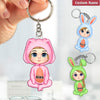 Easter Bunny Cute Kid Personalized Acrylic Keychain HTN01FEB24VA2