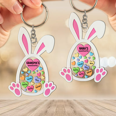 Easter Bunny Grandma's Sweetheart Personalized Acrylic Keychain HTN02FEB24VA3