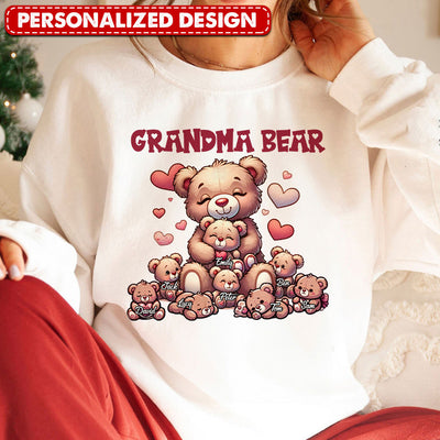 Grandma Bear With Cute Grandkids Personalized Sweatshirt HTN03JAN24TP3