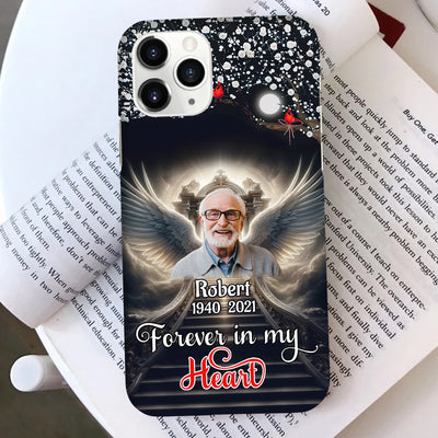 Memorial Upload Photo A big piece of my heart lives in Heaven Personalized Phone case HTN06MAR24TT2