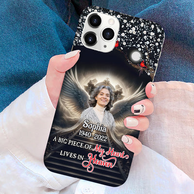 Memorial Upload Photo A big piece of my heart lives in Heaven Personalized Phone case HTN06MAR24TT2