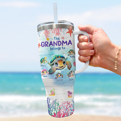 This Grandma belongs to Cute Ocean Turtles Personalized Tumbler With Straw HTN07MAR24VA1