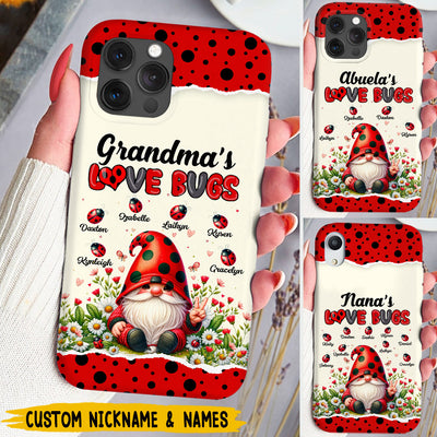Grandma's Love bugs Cute Grandkids Personalized Phone case HTN08JAN24VA1